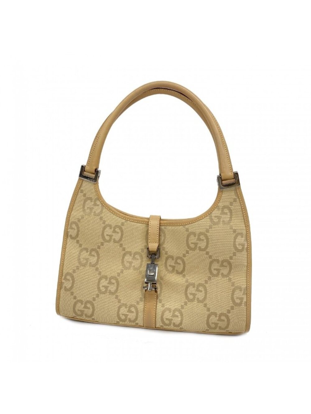 Gucci Handbag Jackie Jumbo GG 002 Canvas Lightbrown Silver